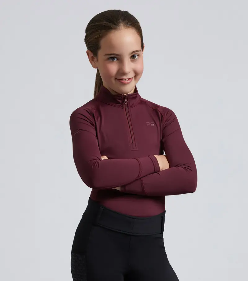 Junior Ombretta Technical Riding Top Wine 1