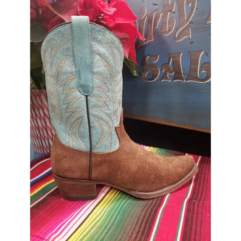 Junk Gypsy Turquoise Chocolate Suede Dirt Road Dreamer Boots 1