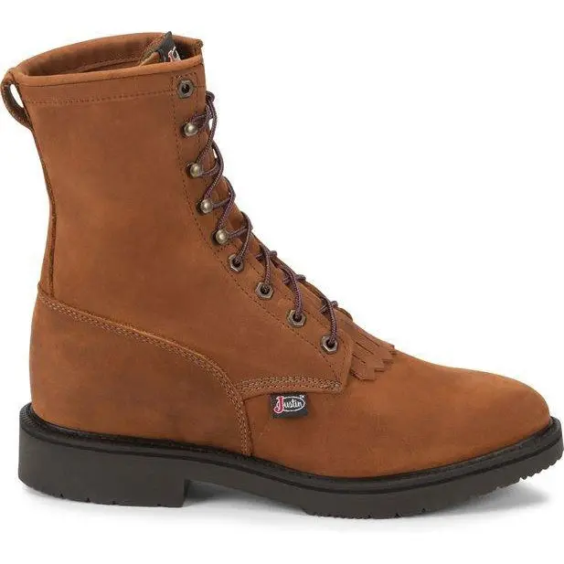 Justin Men's 8" Conductor Brown Lace-Up Work Boot 1