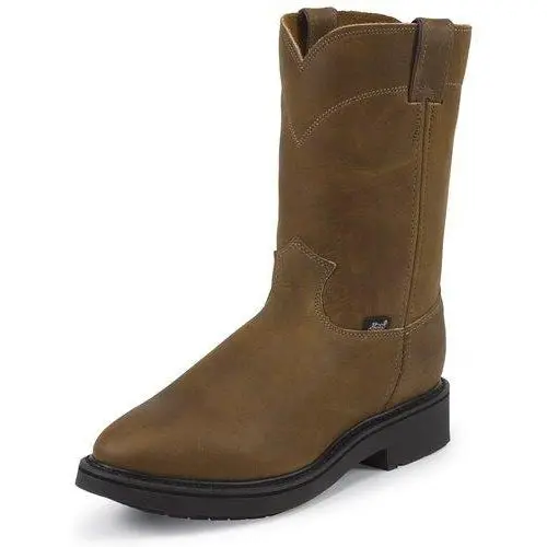 Justin Men's Conductor Pull-On Brown Work Boot 1
