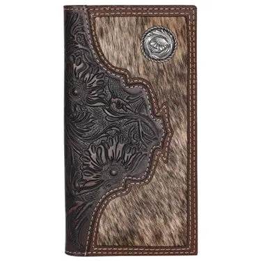 Justin Tooled Yoke Hair On Rodeo Wallet 1