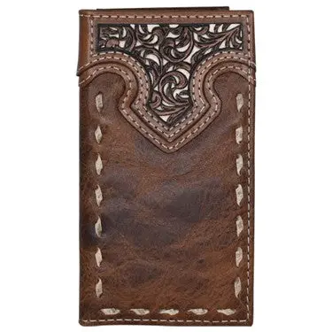 Justin Tooled Yoke With Buckstitch Junior Rodeo Wallet 1