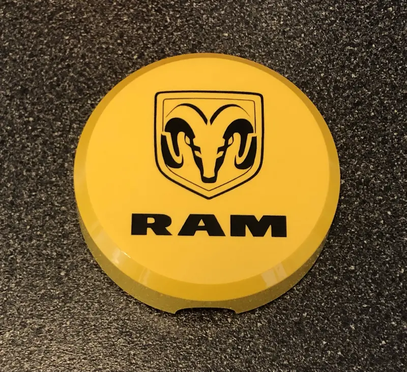 Kc Daylighter Dodge Ram Truck Hard Light Cover Yellow W/ Black Decals 6" Round Hilites Custom 1