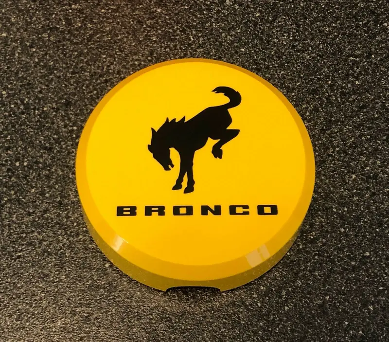 Kc Daylighter Ford Bronco Hard Light Cover Yellow W/ Black Decals 6" Hilites 1