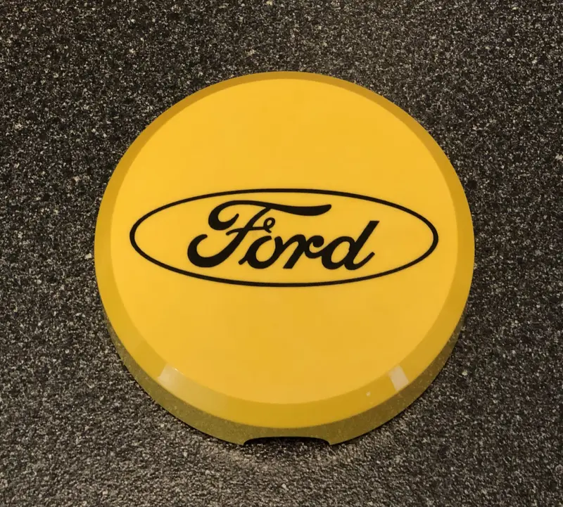 Kc Daylighter Ford Hard Light Cover Yellow W/ Black Decals 6" Round Hilites Custom 1
