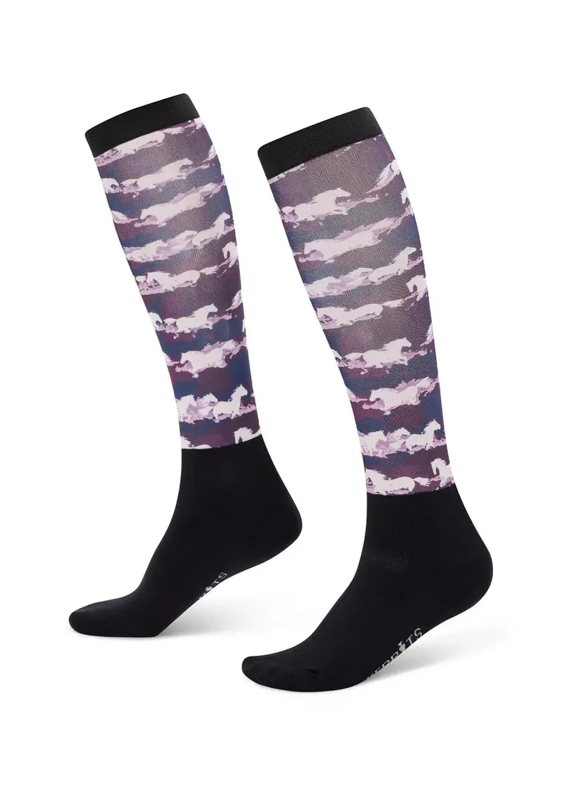 Kerrits Ladies Dual Zone Equestrin Print Boot Socks 1