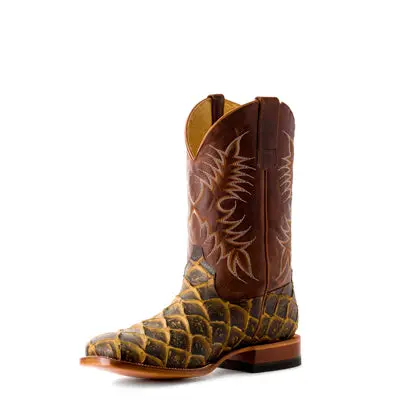 Kids (9-3) Rusty Filet Of Fish Print Sq Toe Boots 1