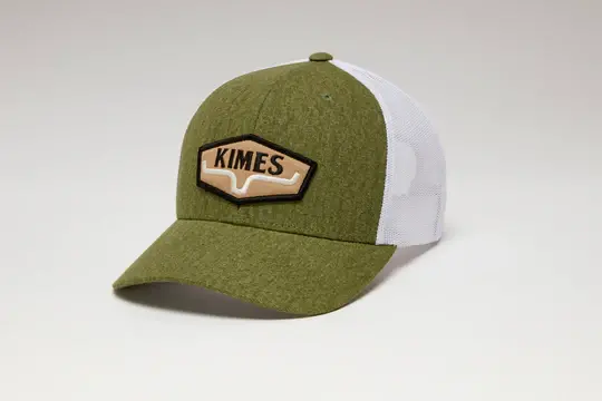 Kimes Ranch Dark Olive Box Spring Trucker Hat 1