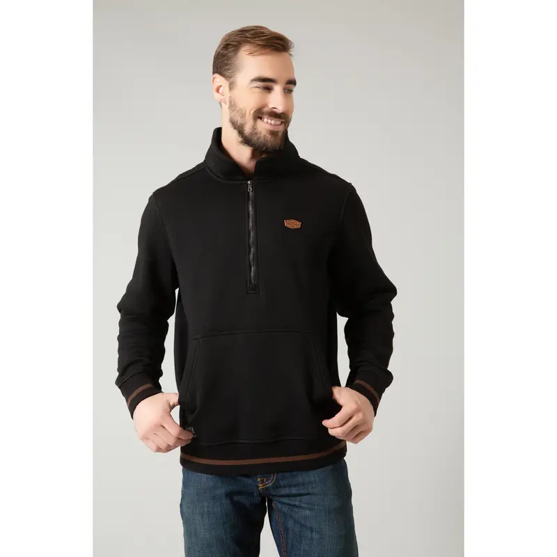 Kimes Ranch Men's Black Boxer Quarter Zip Sweatshirt 1