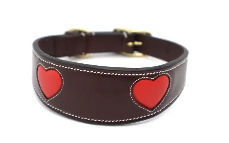 Kl Select Red Heart Dog Collar- Brown 1