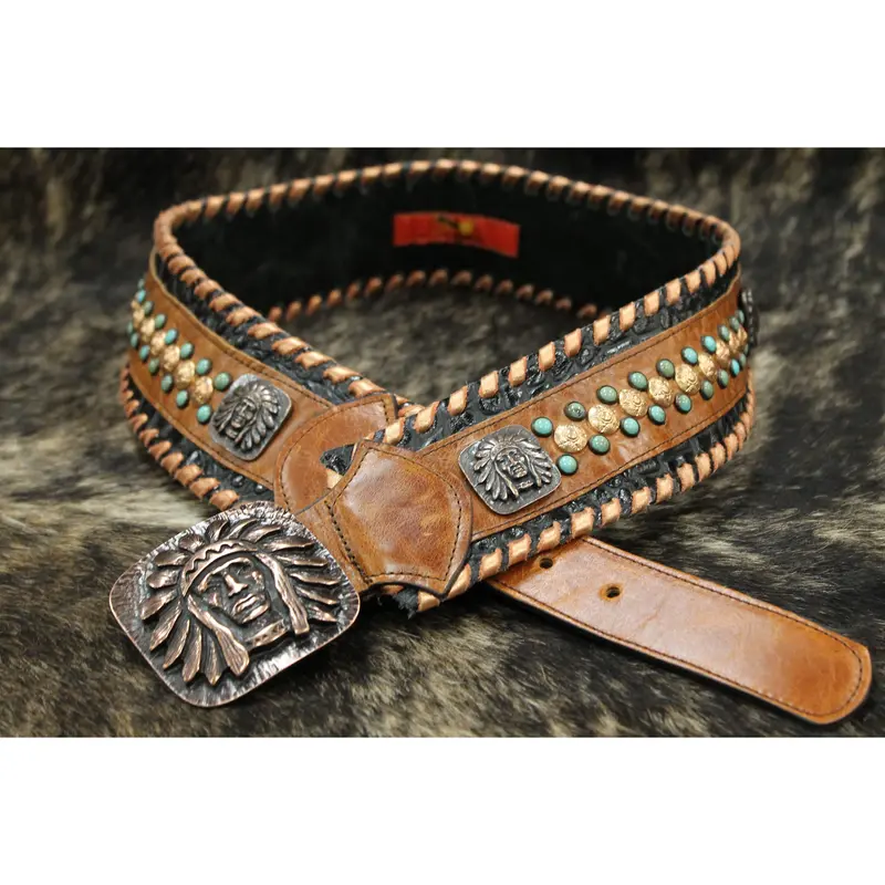 Kurtmen Black Croc/Saddle/Co Fashion Belt 1