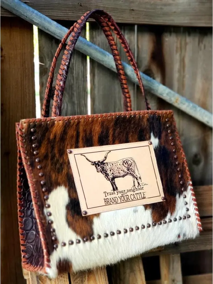 Kurtmen Custom West 20 Brand Your Own Cattle Patch Wide Box Tote 1