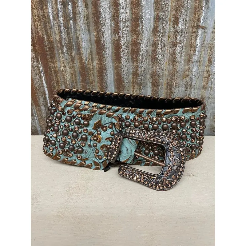 Kurtmen Turquoise Wide Contoured Belt 1