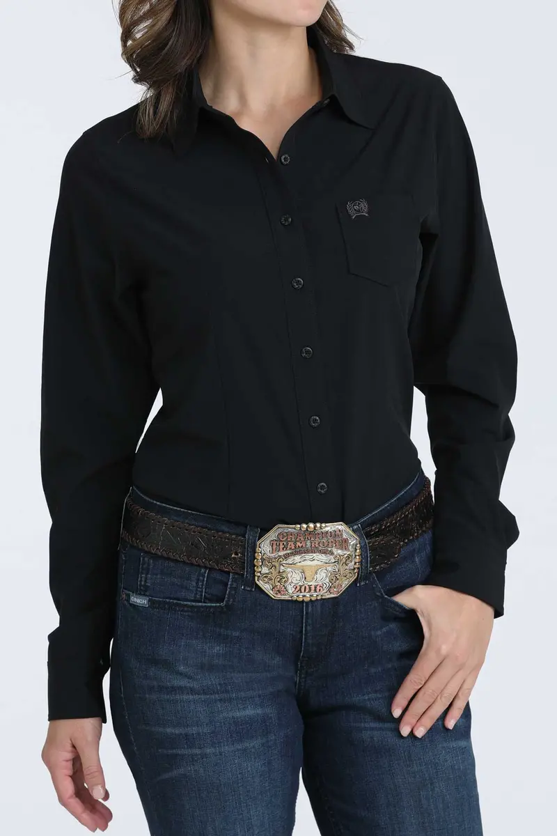 Ladies Black Arenaflex Long Sleeve Shirt 1