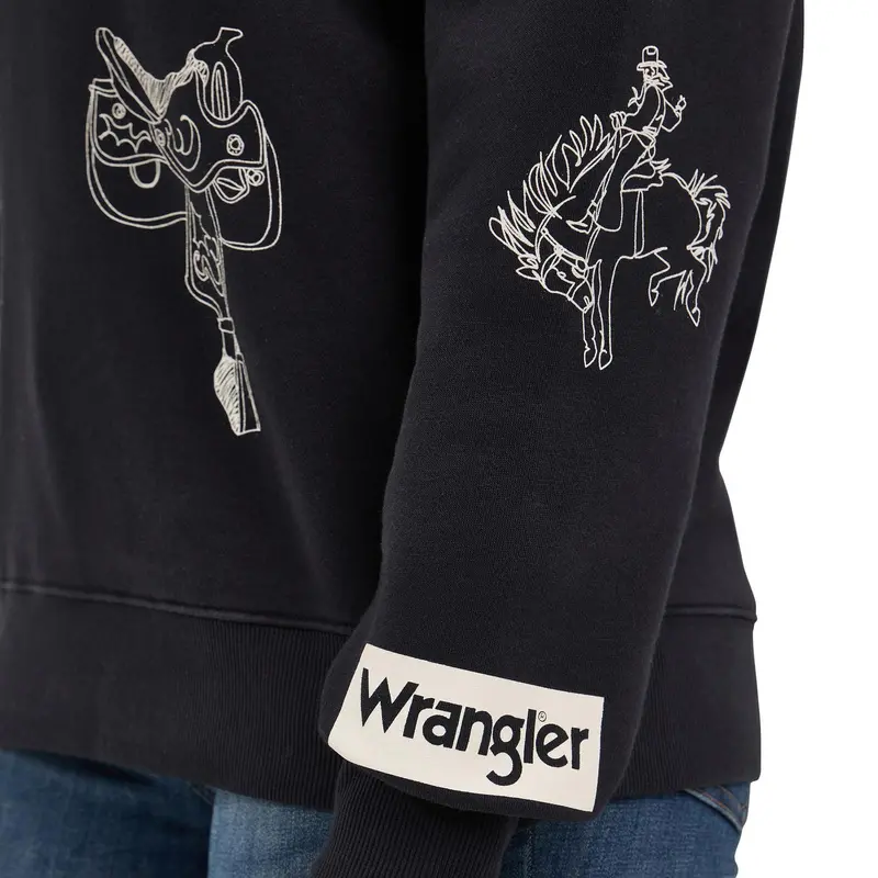 Ladies Black Punchy Crew Sweatshirt 2