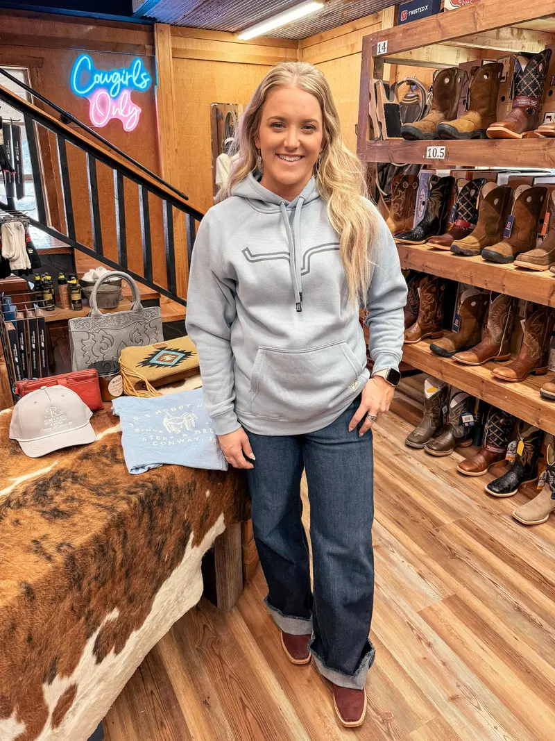 Ladies Carbon Blue Outlier Hoodie 1