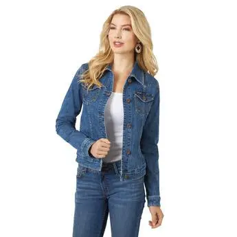 Ladies Dark Wash Wrangler Denim Jacket 1