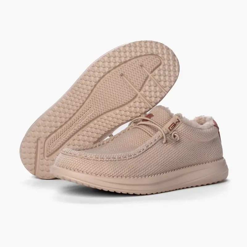 Ladies Dusty Rose Sherpa Camp Shoes 1