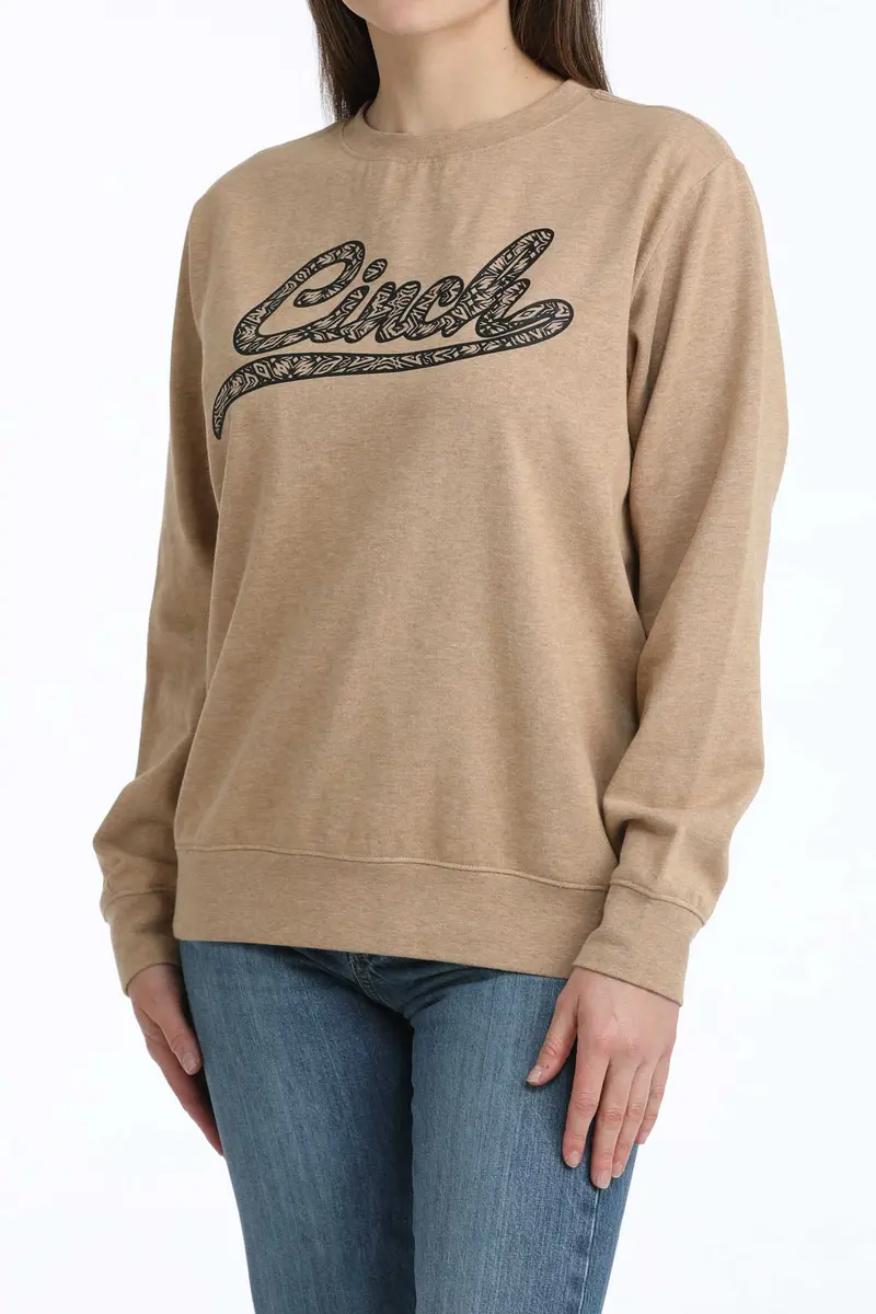 Ladies Heather Brown Cinch Sweatshirt 1