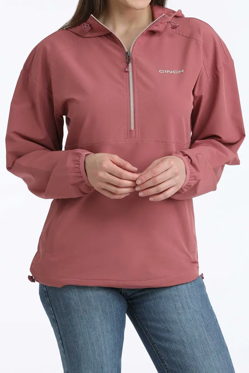 Ladies Rose Cinch 1/2 Zip Windbreaker 1