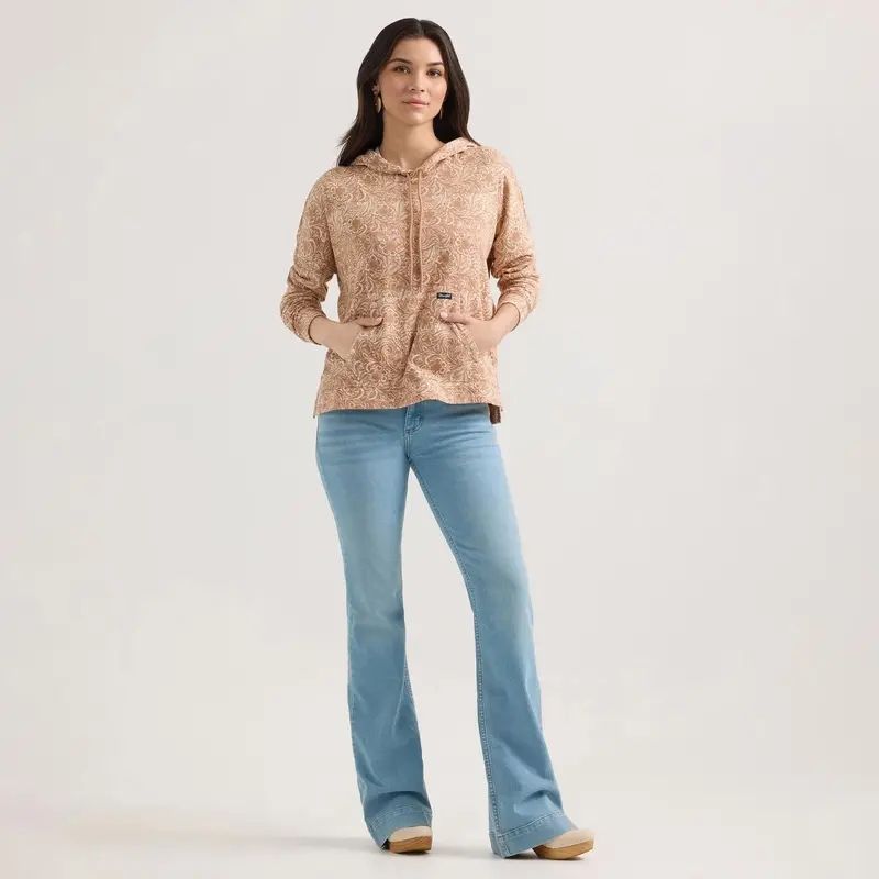 Ladies Tan Wrangler Retro Punchy Hoodie 1