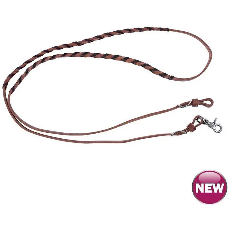 Latigo Laced Harness Leather Barrel Reins 1