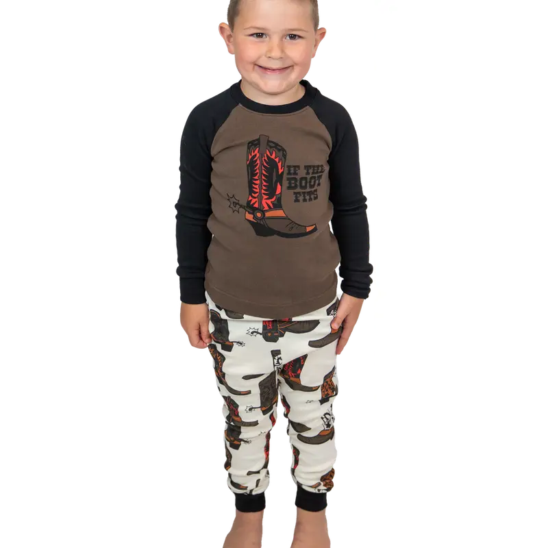 Lazy One Boys If The Boot Fits Pj Set 1