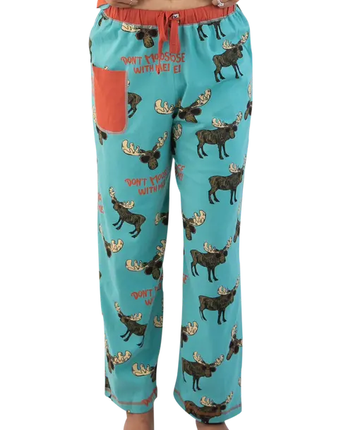 Lazy One Women’s Blue ‘Don’t Moose With Me’ Pajama Set