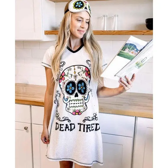 Lazy One Women's Dead Tired V-Neck Night Shirt 1