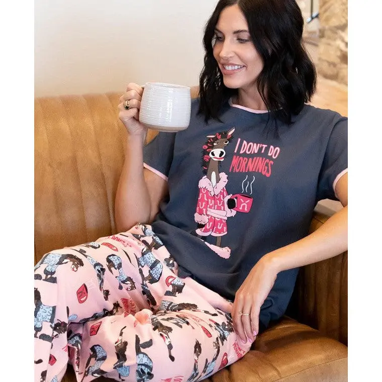 Lazy One Women's Don't Do Mornings Horse Pj Set 1
