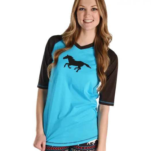 Lazy One Womens Horse Fair Isle Pj Tee 1
