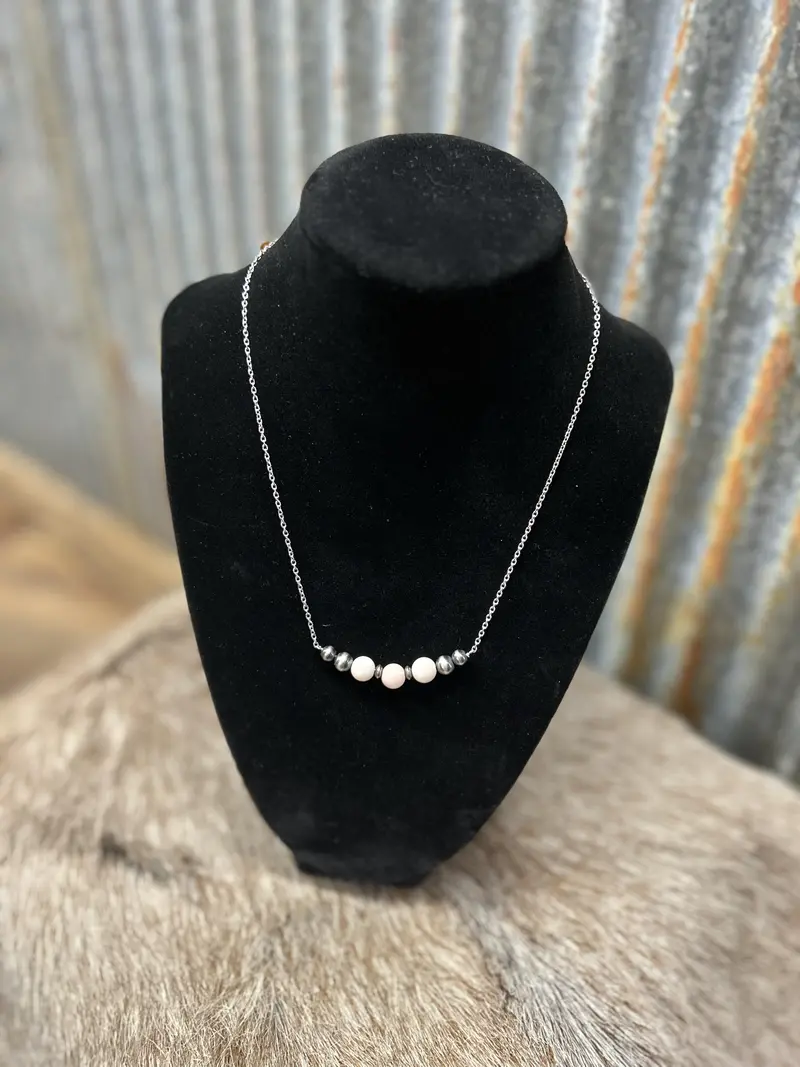 Leigh 17" Genuine Freshwater Pearl & Silver Necklace 1