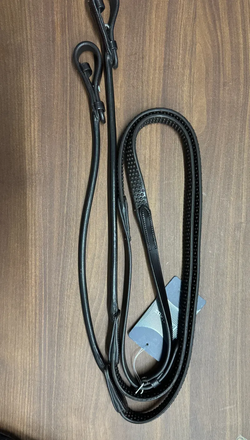 Lemieux Hybrid Rubber and Rolled Leather Reins