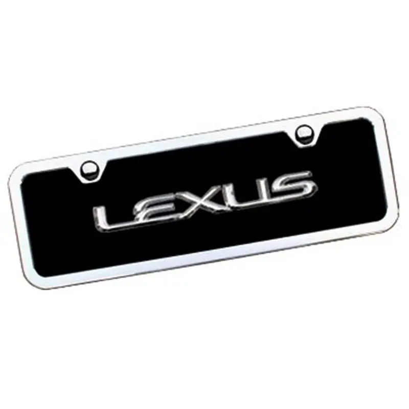 Lexus Badge Mini License Plate Kit (Chrome On Black) 1