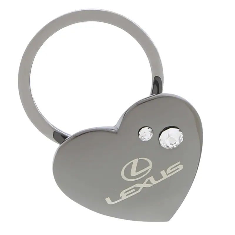 Lexus Heart Shape With Clear Crystals Keychain (Black Pearl) 1