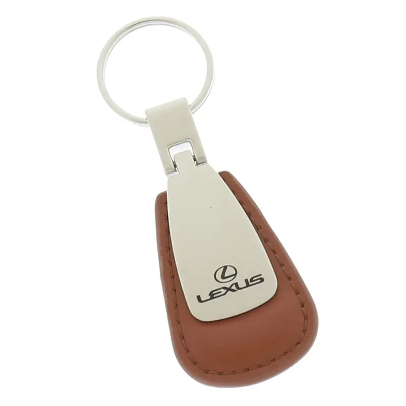 Lexus Leather Tear Drop Keychain (Brown) 1