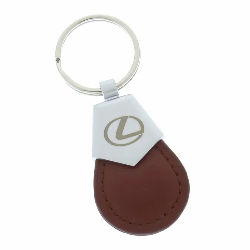 Lexus Oval Shape Leather Keychain (Brown) 1
