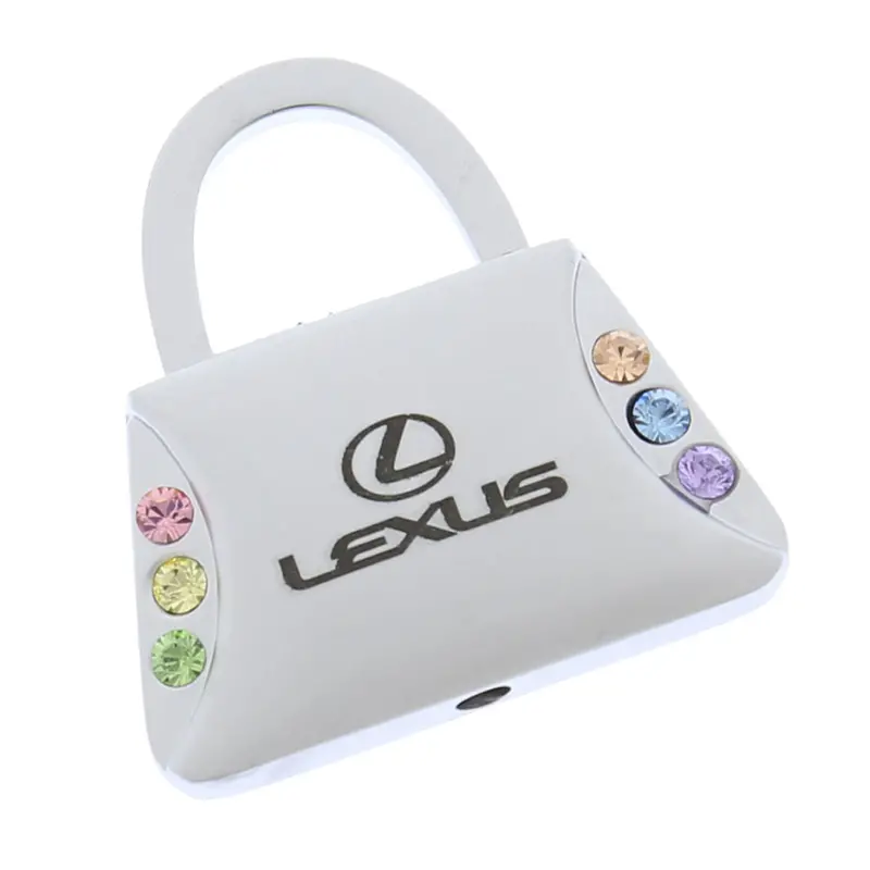 Lexus Purse Shape With Multi-Color Crystals Keychain (Chrome) 1