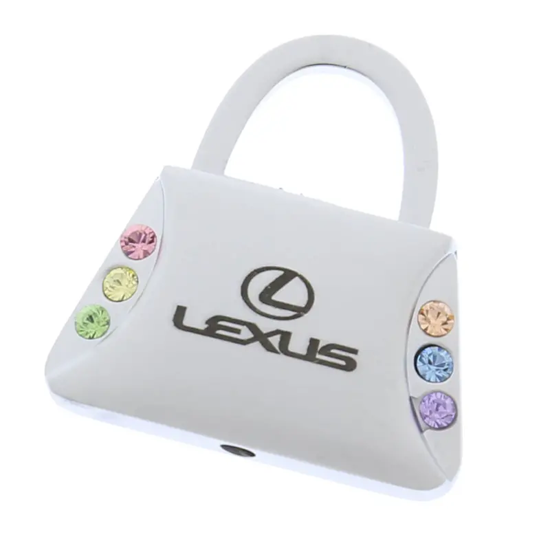 Lexus Purse Shape With Multi-Color Crystals Keychain (Chrome) 2