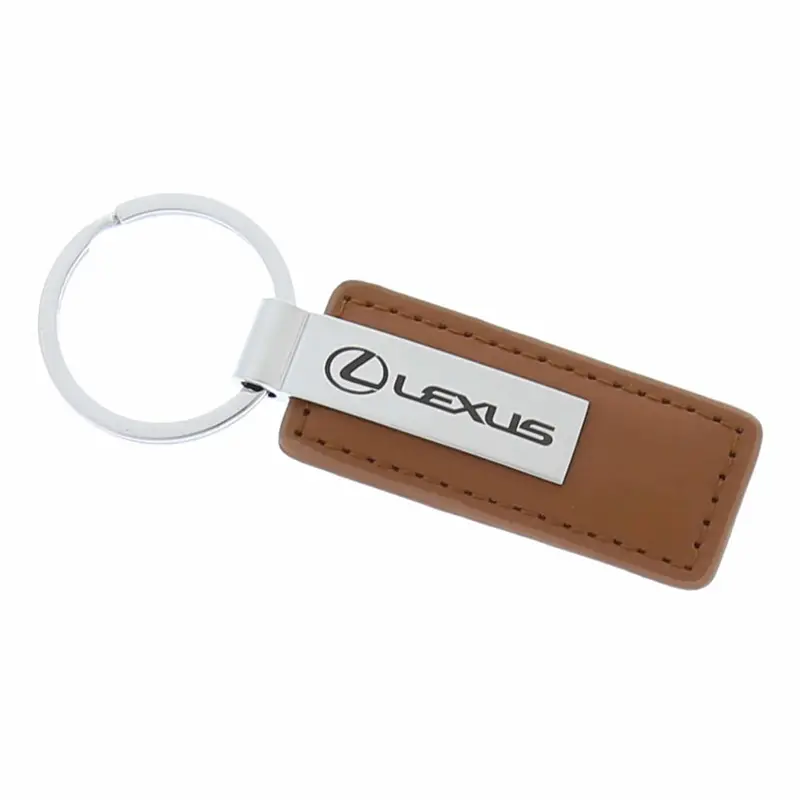 Lexus Rectangular Leather Keychain (Brown) 2