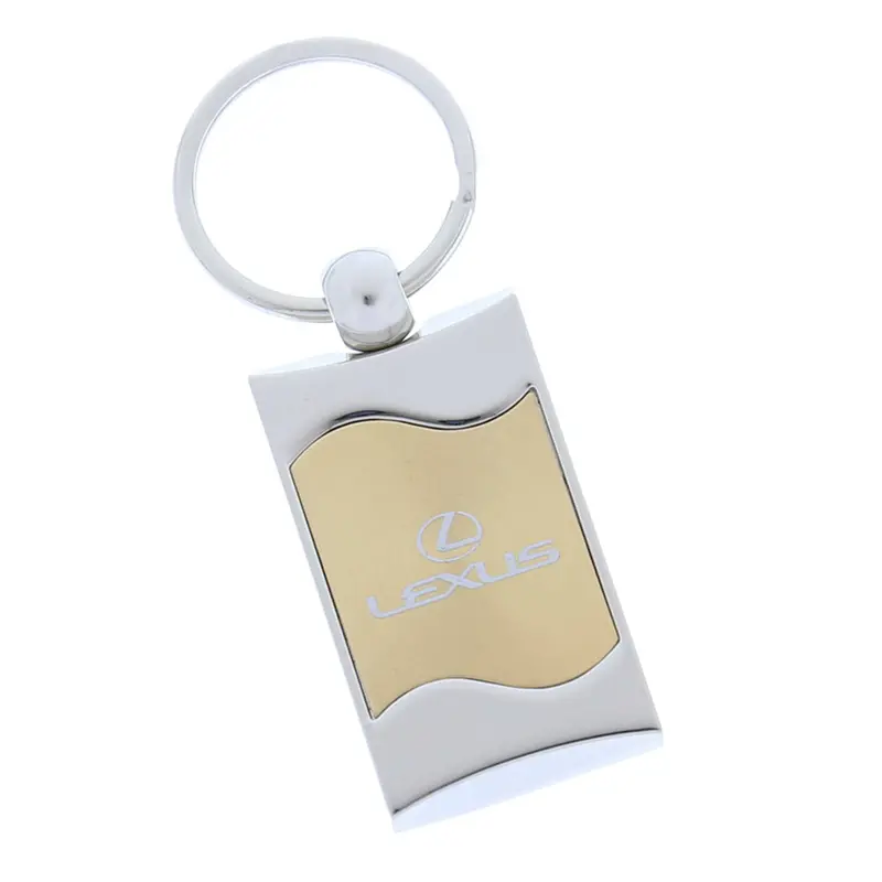 Lexus Rectangular Wave Keychain (Gold) 1