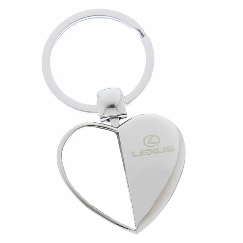 Lexus Two-Tone Heart Shape Keychain (Chrome) 1