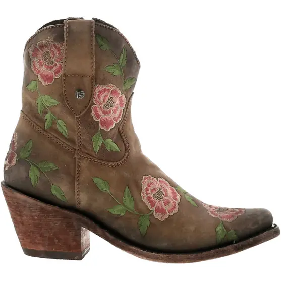 Liberty Black Garden Tan Floral Shortie Boot 1