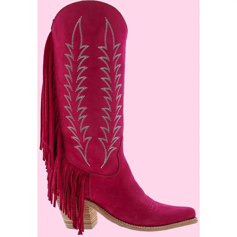 Liberty Black Marie Fuchsia Fringed Boots 1