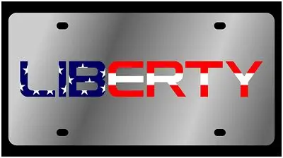Liberty Flag Stainless Steel License Plate (Chrome) 1