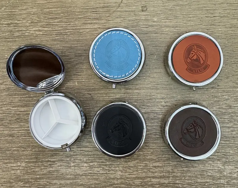 Lilo Collections Leather Covered Pill Box 1
