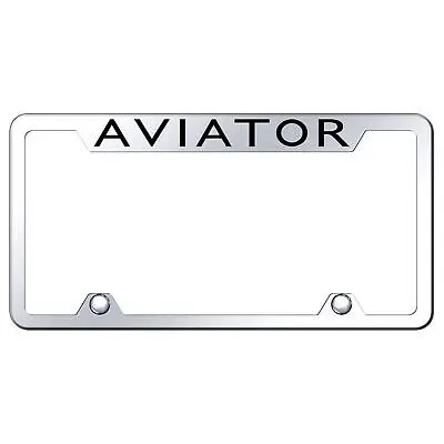 Lincoln Aviator Logo Stainless Steel Truck Cut-Out License Plate Frame (Chrome) 1