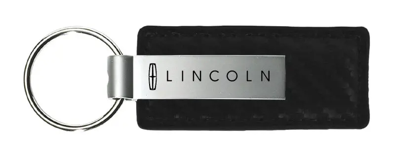 Lincoln Carbon Fiber Leather Keychain (Black) 1