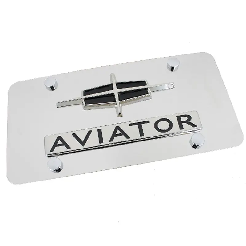 Lincoln Dual Logo Aviator License Plate (Chrome) 1