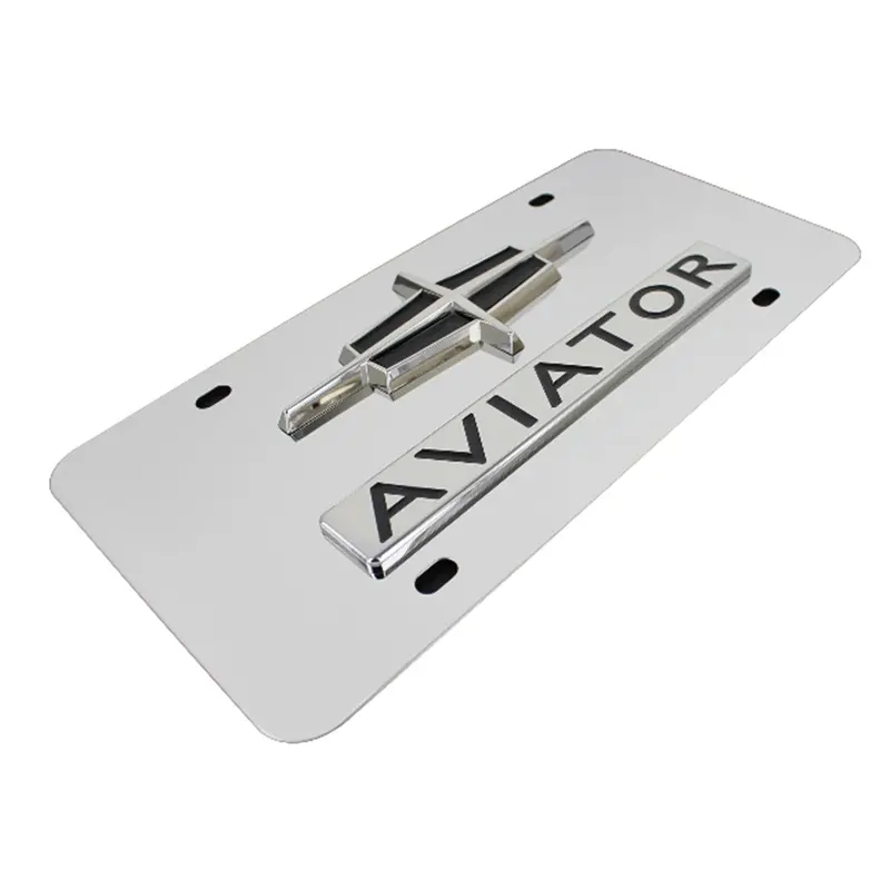 Lincoln Dual Logo Aviator License Plate (Chrome) 2